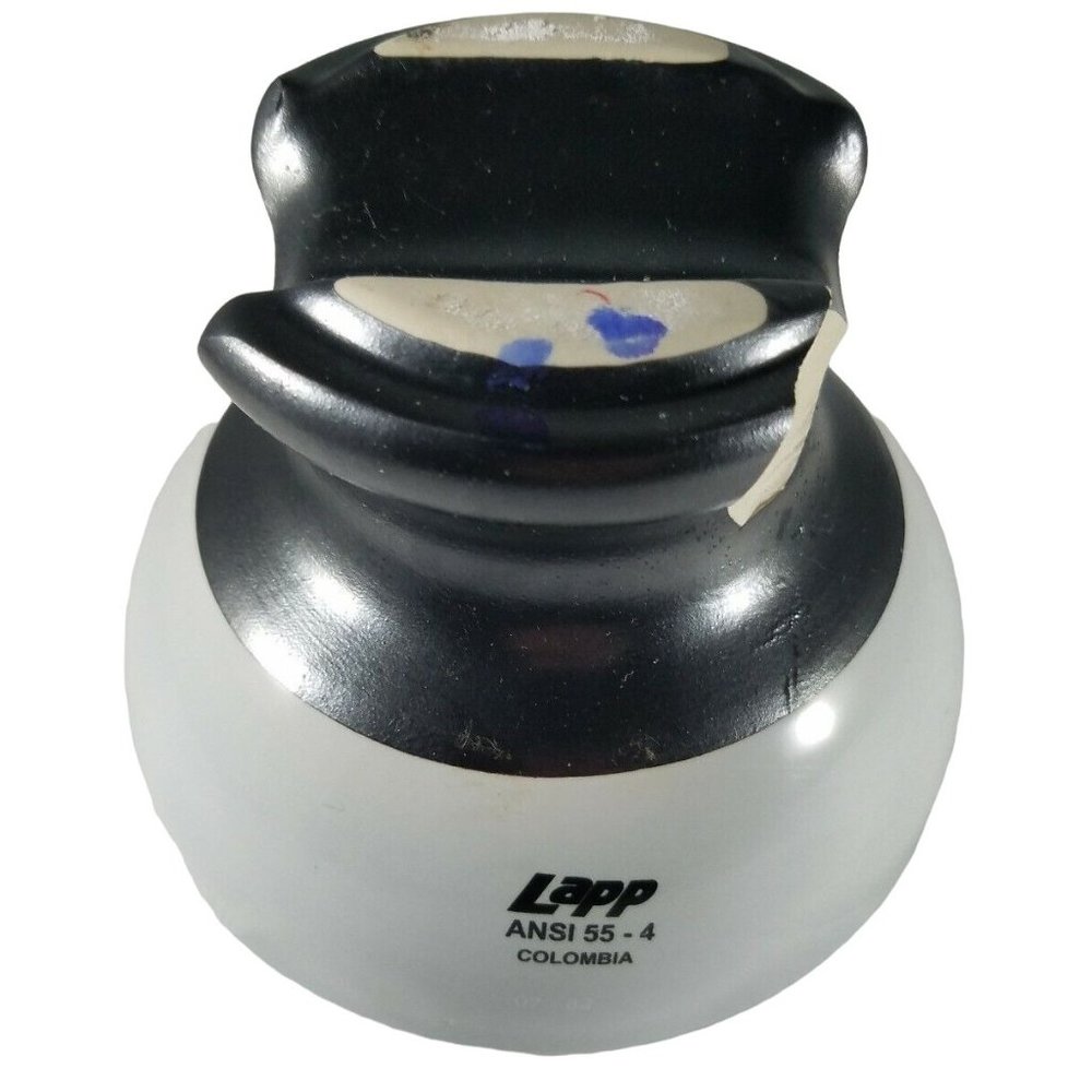 LAPP 6183R-70 Pin Insulator ANSI 55-4 Ceramic Pumpkin Style Chipped Electrical